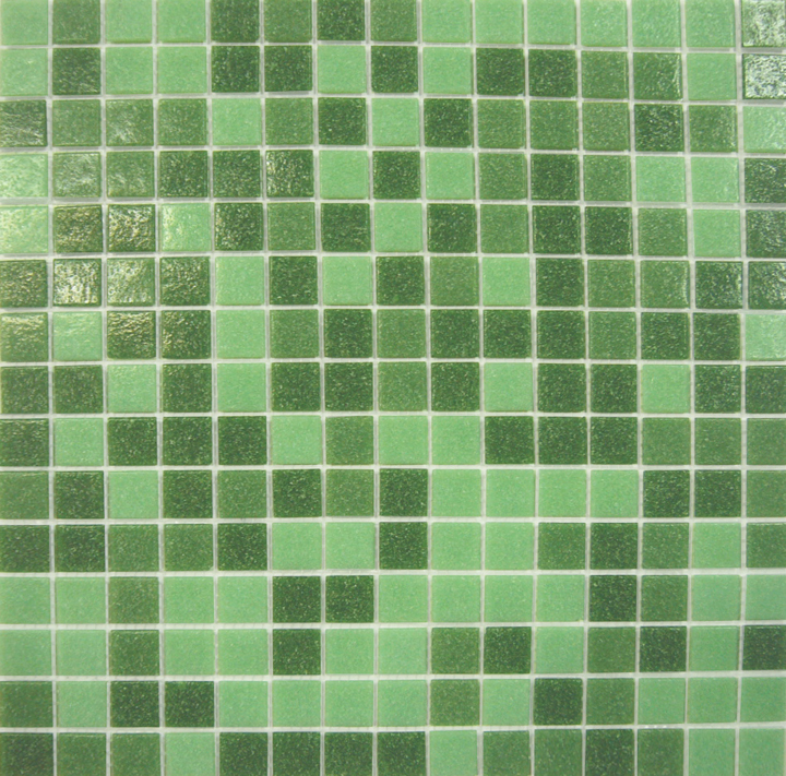 緑色ガラスモザイクタイル　グリーンミックス