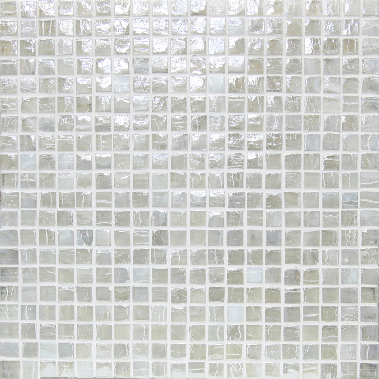 イリジウムガラスモザイクタイルの白色アーバンホワイト１５ｍｍ角