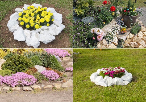 花壇や庭のアクセントにお勧めのゴロタ石の施工写真